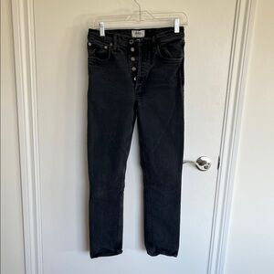 Agolde Dark Denim Button-Fly Jeans